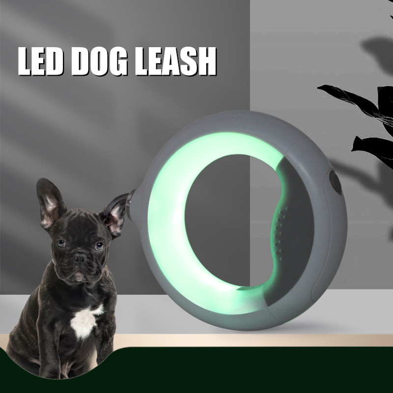 Bezplątane wytrzymałe refleksyjne psa LED wbudowane wbudowana workana kupę Smycz Smycz 360 rąk za darmo uchwyt przeciwpoślizgowy dla małych medium&dużych psów